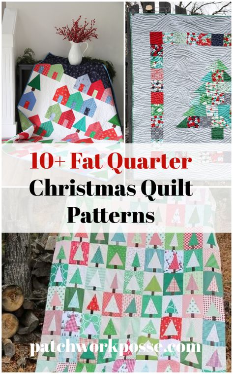 10+ Fat Quarter Christmas Quilt Patterns - Patchwork Posse Quilts Using Fat Quarters, Cloth Tutorial, Hot Pads Tutorial, Sweater Quilt, Tree Quilt Pattern, Fat Quarter Quilt Pattern, Christmas Quilt Blocks, Quilt Borders, Dresden Plate Quilt