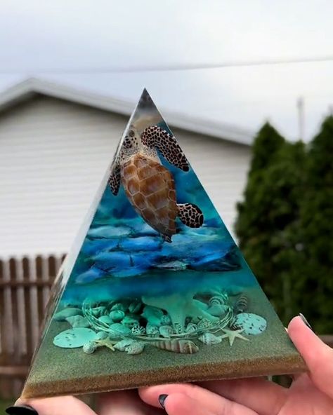 6.2M views · 241K reactions | Stunning Turtle Resin Pyramid | Like a little pyramid ocean 🤩 🐢 🌊 | By UNILAD | Facebook Resin Pyramid Ideas, Resin Pyramid, Epoxy Crafts, Resin Creations, Resin Ideas, Resin Tutorial, Sea Art, Craft Fair, Duct Tape