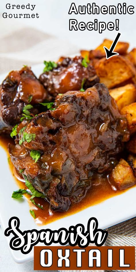 Paula Deen Oxtail Recipe, Healthy Oxtail Recipes, Ox Tail Stew Recipe, Ox Tail Recipe Dominican, Ox Tail Recipes, Spanish Meat Recipes, Stewed Oxtail Recipe, Ox Tails Recipe, Puerto Rican Oxtail Recipes