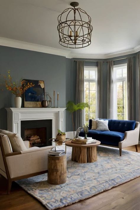 2024 Living Room Paint Color Ideas: Refresh Your Space With The Latest Trends Paint Colors For Vaulted Living Room, Open Concept Living Room Paint Colors, Accent Color Walls In Living Room, Living Room Colors Sherwin Williams, Popular Living Room Paint Colors, Blue Living Room Walls, Blue Paint Living Room, Blue Living Room Color Scheme, Blue Living Room Color