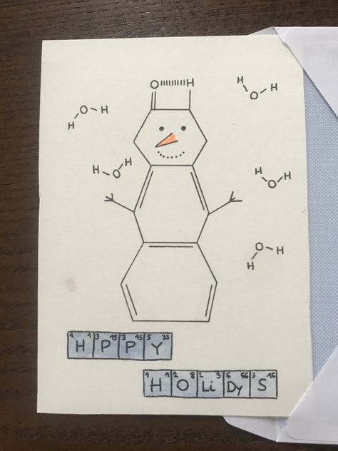 Chemistry Cute Drawings, Chemistry Christmas Cards, Science Christmas Cards, Math Christmas Card, Teacher Card Ideas, Christmas Chemistry, School Christmas Cards, Christmas Card Puns, Chemistry Christmas