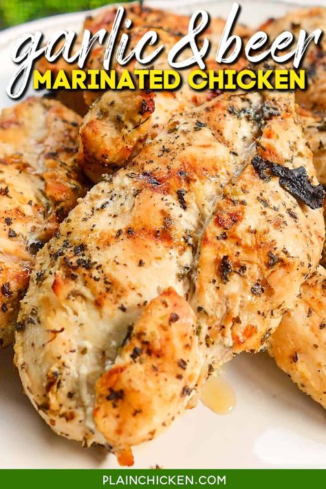 Beer Marinated Chicken, Chicken Beer, Marinated Chicken Recipes, Italian Seasonings, Beer Chicken, Plain Chicken, Recipe Chicken, Chicken Marinades, Marinated Chicken