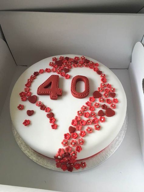 40 Th Anniversary Cake, 40 Years Anniversary Cake, 40 Anniversary Cake, 40th Anniversary Cake, 40th Wedding Anniversary Cake, 30 Year Anniversary, Wedding Anniversary Cakes, Ruby Wedding Anniversary, Wedding Anniversary Cake