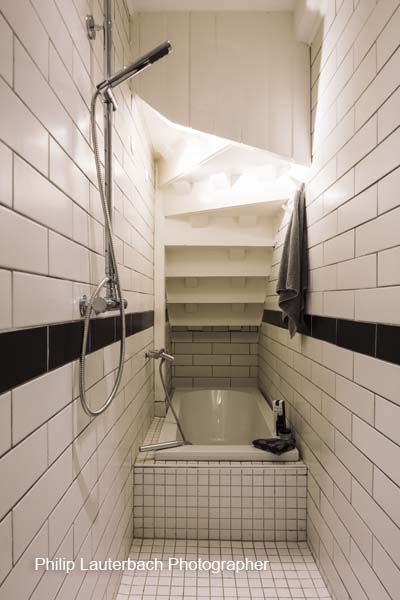 Full Bath Under Staircase, Tiny Wet Room With Toilet Under Stairs, Bathroom With Stairs Inside, Tub Under Stairs, Under Stairs Wet Room, Understairs Shower Room Ideas, Shower Under Staircase, Bathtub Under Stairs, Bathroom Under Stairs With Shower Layout