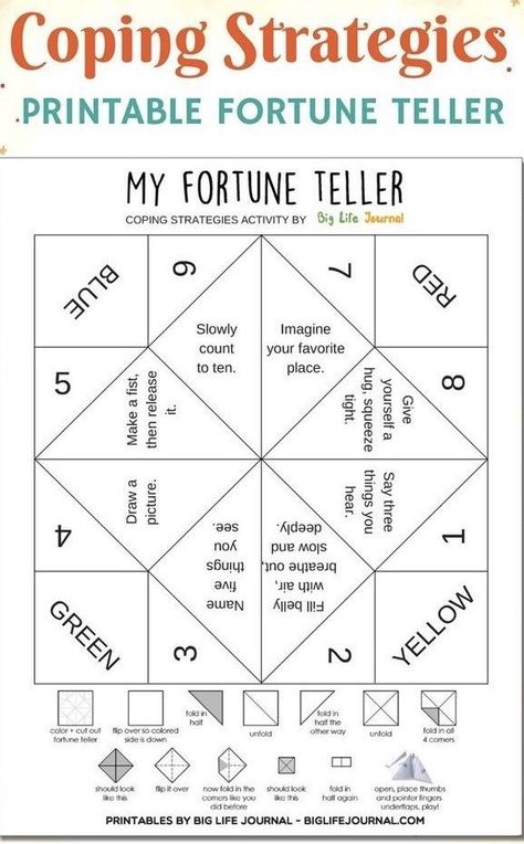 Printable Fortune Teller, Emotional Intelligence Activities, Play Therapy Activities, The Fear Of Failure, Play Therapy Techniques, Counseling Kids, Fear Of Failure, Activities For Teens, Mindfulness For Kids