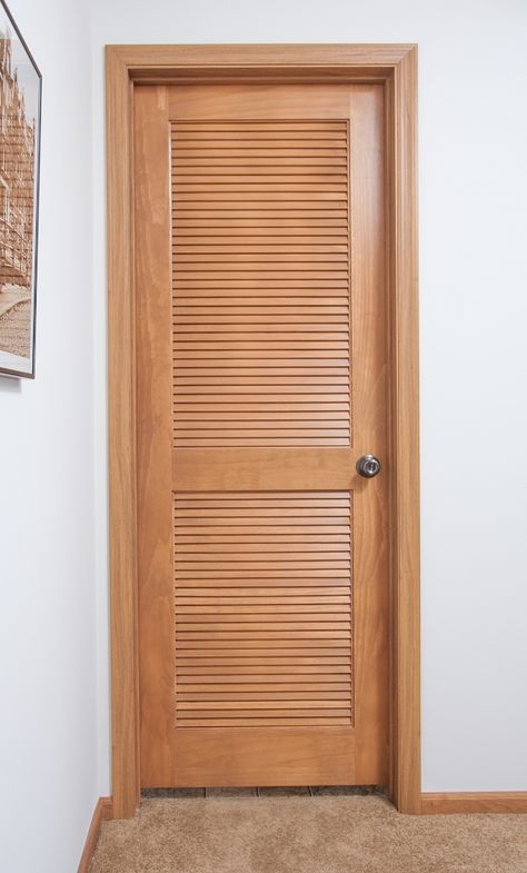 vented doors for furnace rooms | Louvered Utility Room Door 1 image Vented Closet Doors, Door For Toilet Room, Vented Doors For Furnace Room, Toilet Doors Ideas, Utility Door Ideas, Door With Louvers, Doors With Louvers, Utility Room Door, Louvered Door Ideas