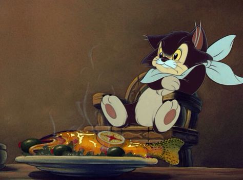 Figaro from Pinocchio (1940) Pinocchio 1940, Pinocchio Disney, Art Geek, 귀여운 음식 그림, Disney Cats, Disney Icons, 강아지 그림, Disney Animals, Art Disney