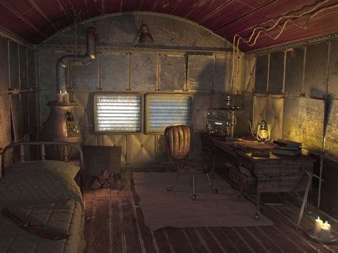 Zombie Apocalypse Room, Apocalypse Room, Zombie Apocalypse House, Apocalypse House, Fallout 4 Settlement Ideas, Apocalypse Aesthetic, Post Apocalyptic Art, Apocalypse Art, Underground Cities