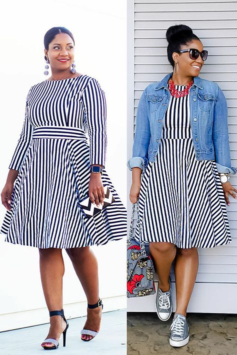 Different Ways to Remix a Dress - More Examples! - Queen of Sleeves Casual Summer Outfits For Women, Modesty Outfits, Casual Professional, African Design Dresses, Latest African Fashion Dresses, Day To Night, African Wear, Last Post, Curvy Girl Fashion