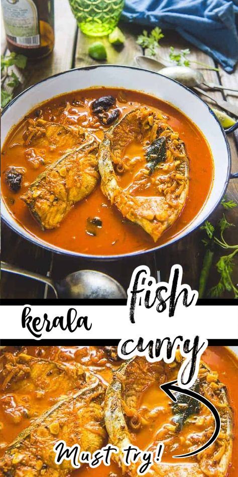 Dried Fish Recipes, Fish Indian Recipes, Fish Curry Recipe Indian, Kerala Fish Curry Recipes, Kerala Style Fish Curry, Kerala Crab Curry, Coconut Fish Curry, Tamarind Fish Curry, Malabar Fish Curry