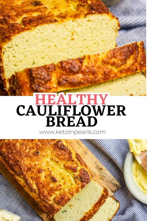 Discover a new twist on bread with our Cauliflower Bread Recipe! This innovative and low-carb alternative is as tasty as it is versatile. Learn how to make this wholesome and delicious bread, perfect for those looking to reduce their carb intake. Califlower Recipes Bread, Cauliflower Cloud Bread, Cauliflower Cakes Recipes, Low Carb Recipes Cauliflower, Keto Cauliflower Bread, Keto Bread Alternatives, Cauliflower Dessert Recipes, Cauliflower Bread Recipes, Cauliflower Cheese Bread