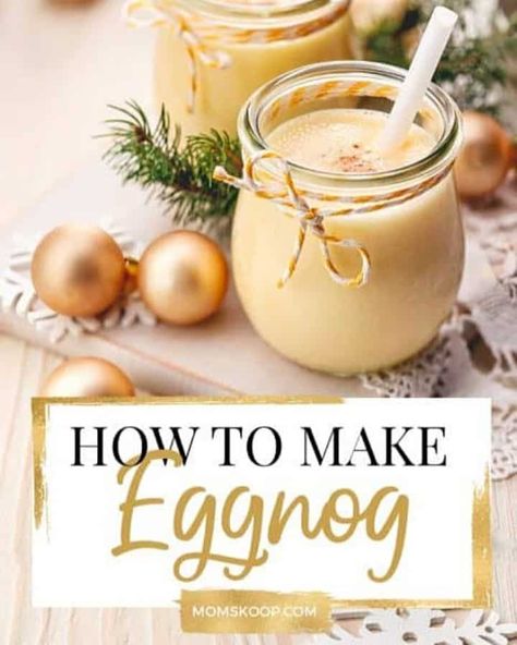 Aged Eggnog Recipe, Aged Eggnog, Make Eggnog, Homemade Eggnog Recipe, Coconut Eggnog, Alcoholic Eggnog, How To Make Eggnog, Eggnog Recipe Homemade, Classic Eggnog