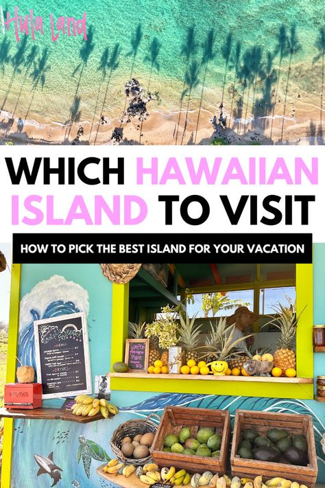 Which Hawaiian island to visit? A guide to finding the best Hawaiian island, top places to visit in Hawaii, and vacation tips for your dream getaway. Which Hawaiian Island To Visit, Kauai Snorkeling, Places To Visit In Hawaii, Best Island In Hawaii, Kauai Hotels, Best Hawaiian Island, Kauai Activities, Island To Visit, Hawaii Vacation Tips