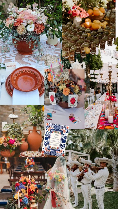 A wedding filled with lots of culture Traditional Mexican Wedding Decorations, Mexican Garden Party Wedding, Colorful Mexican Wedding Decor, Cielito Lindo Theme Wedding, Mexican Classy Wedding, Vaquero Wedding Mexican, Mexican Ranch Wedding Ideas, Mexican Jewish Wedding, Indian Mexican Wedding