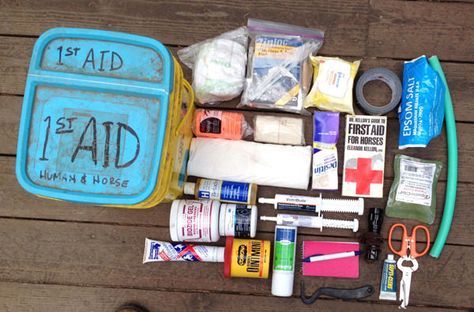 Horse First Aid Kit, Horse First Aid, First Aid Kit Box, Barn Door Console, Barn Kits, First Aid Kits, Horse Grooming, Horse Health, Aid Kit