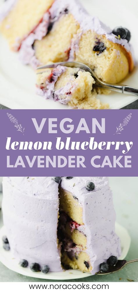 Vegan Lemon Lavender Cupcakes, Vegan Beltane Recipes, Vegan Lavender Cake, Vegan Fairy Cakes, Litha Baking, Vegan Lavender Recipes, Blueberry Lavender Cake, Vegan Blueberry Recipes, Vegan Spring Dessert