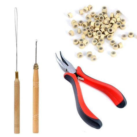 Orgrimmar Hair Extension Tool Kit Hair Extension Remove Pliers Pulling Hook 500 PCS Micro Silicone Rings Bead Device Tool Kit Apply Concealer, Professional Hair Extensions, Brown Hair Extensions, Beige Hair, Professional Hair Tools, Hair Extension Tools, How To Apply Concealer, Hair Styling Tools, Tool Kits