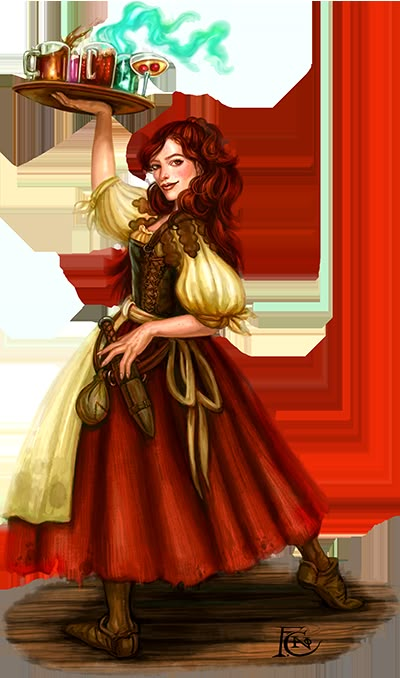 Tavern Maid Dungeons And Dragons Characters, Female Human, Game Characters, Fantasy Rpg, Dnd Characters, Character Portraits, Larp, Fantasy Character Design, Roleplaying Game