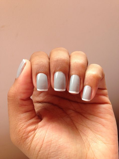 Nails Nails Gray, Nails Grey, Gray Nail, White French Nails, Grey Nail, Grey Nails, White Tip Nails, Spooky Nails, Elegant Manicure