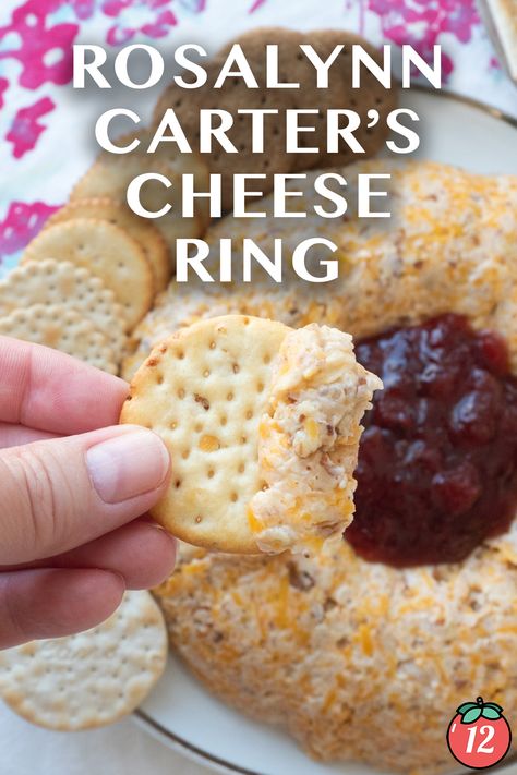 Rosalynn Carter's Cheese Ring, Roselyn Carter Cheese Ring, Rosalind Carter Cheese Ring, Rosalyn Carter's Cheese Ring, Roslyn Carter Cheese Ring, Appetizer Dips For Thanksgiving, Cracker Hors D’oeuvres, Rosalyn Carter Recipes, Rosalyn Carter Cheese Ring