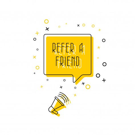 Refer A Friend Promotion Design, Marketing Statistics, Banner Design Layout, Referral Marketing, Promotion Design, Friends Illustration, Refer A Friend, Marketing Words, Family Dental