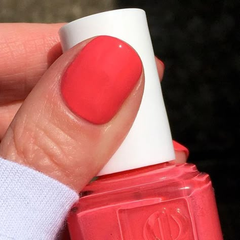 @chezdaye on Instagram: "This is a gorgeous, bright pinky coral! 🪸 on my nails: @essie cute as a button •••••••••••••••••••• #notd #nailpolishcollection #nailpolishlover #nailsoftheday #shortnails #freshmani #nailsofig #nailaddict #nailstoinspire #beautifulnails #nailtrends #nailinspo #essie #essielove #essieloves #essiepolish #essieobsessie #essiefan #essienailpolish #essienails #obsessie #chezdayeessie #essiecuteasabutton #cuteasabutton #coralnails #coral" Best Coral Nail Polish, Coral Pink Nail Polish, Summer Coral Nail Ideas, Short Coral Nails, Bright Coral Nails, Coral Gel Nails, Coral Pink Nails, Nails Coral, Coral Nail Polish