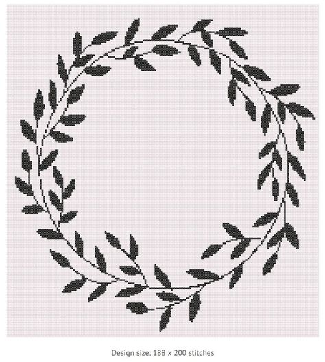 Cross Stitch Wreath, Wreath Cross Stitch Pattern, Wreath Cross Stitch, Wreath Cross, Wedding Cross Stitch, Wedding Cross, Stitch Ideas, Cross Stitch Borders, Greenery Wreath