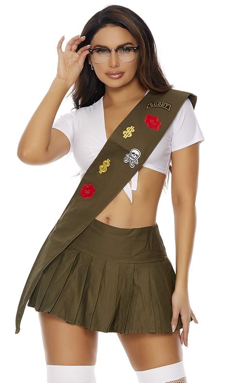 Girl Scout Costume, Beer Girl Costume, Best Celebrity Halloween Costumes, Corset Costumes, Celebrity Halloween Costumes, Circus Costume, Nurse Costume, Girl Scout Cookies, Leather Lingerie