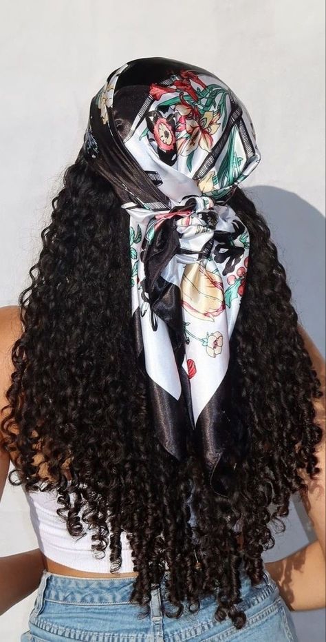 Hair Scarf, Long Curly Hair, Long Curly, Scarf Hairstyles, Curly Hair, Hairstyles, Wall, Hair, White