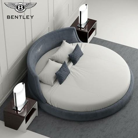 Round Bed With Storage, Circle Shaped Bed, Round King Size Bed, Circular Bed Design, Round Bed Designs, Paint Ideas Bedroom, Circular Bed, Ideas Bedroom Aesthetic, Modern Double Beds