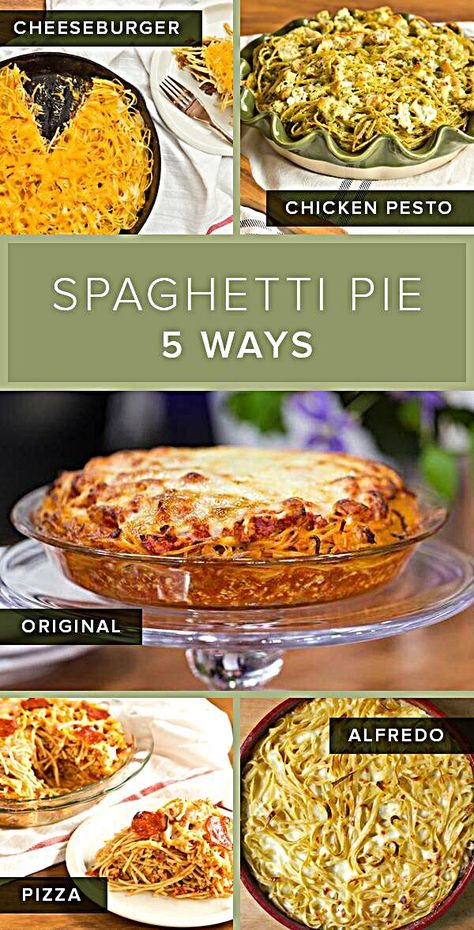 From classic spaghetti pie to over-the-top cheeseburger spaghetti pie and pizza spaghetti pie, here are five must-try recipes. Love spaghetti pie? Here are 5 delicious ways to serve it up - Spaghetti pie might be the ultimate comfort food for pasta lovers. Give the traditional recipe an update by making one of these pasta casseroles. #foodmarket #recipetester #food52grams #recipeideas #foodism #foodinspiration #foodsforfoodie #fooddaily #recipes #foodbloger #recipesandmelodies #foodprnshare #rec Chicken Spaghetti Pie, Spagetti Pie Recipe Easy, Spagetti Pie Recipe, Pasta Food Recipes, Spaghetti Pie Recipes, Pasta Casseroles, Cheeseburger Pizza, Spaghetti Pie, Pizza Chicken