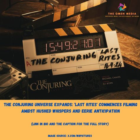 "The Conjuring: Last Rites" starts filming! Is your soul ready for more horror? Link to the full story: https://www.theomenmedia.com/post/the-conjuring-universe-expands-last-rites-commences-filming-amidst-hushed-whispers-and-eerie-anti #TheConjuringLastRites #HorrorPremiere2024 #JamesWan #TheConjuring #LastRites #HorrorMovie #EdAndLorraineWarren #ParanormalActivity #HorrorFilms #SpookySeason #GhostStories #JamesWanHorror #HorrorFranchise #MovieNews #FilmProduction #HorrorCommunity #CinemaHo... Conjuring Universe, The Omen, Last Rites, Paranormal Activity, Film Production, Ghost Stories, Horror Films, The Conjuring, Hush Hush