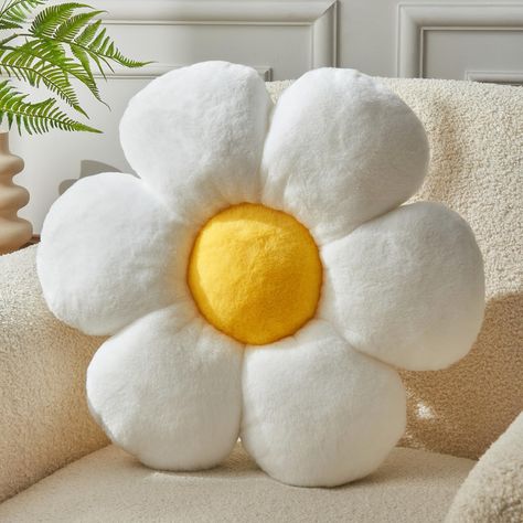 PRICES MAY VARY. Material: This Flower Pillow are made of high imitation rabbit fur cover and stuffed with fluffy Polyester.Soft and warm to the touch. Flower Shaped design:In the shape of a daisy flower, this cushion is realistically shaped and colorful, Shaped Design Is Must Be An Excellent Addition To Your Sofa, Bed, Reading Nooks ,These flower floor pillows add a pop of color to any bedroom, playroom, or living room. Also can be used as an area rug, floor mat, seat cushion, dog bed, or nurse Danish Pastel Throw Pillows, Flower Shaped Furniture, Cute Accent Pillows, Cute Pillow Shapes, Flower Decor For Room, Funky Couch Pillows, Colorful Throw Pillows Bedroom, Pastel Dorm Decor, Cute Bedroom Pillows