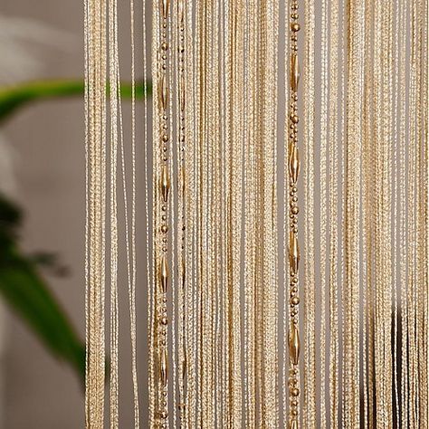 Beaded Curtains Doorway, Wall Tapestry Decor, Sliding Door Curtains, Doorway Decor, String Curtains, Doorway Curtain, Tassel Curtains, Types Of Curtains, Macrame Curtain