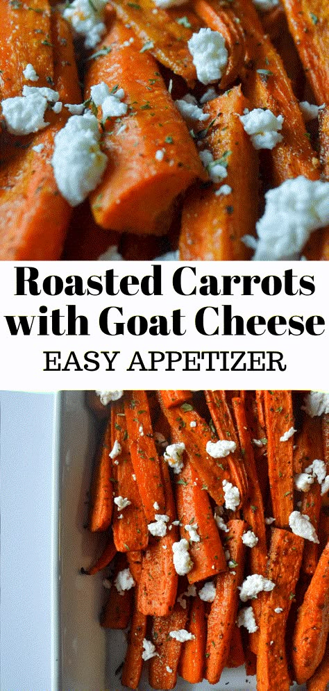 These Easy Roasted Carrots with Goat Cheese make the perfect side dish to almost any meal. Roasting these carrots to perfection beings out their natural sweetness and pairing them with goat cheese creates the best sweet and savory combo! #RoastedCarrots #Carrots #EasyRecipe #Vegetables #HolidayRecipe #SideDish Roasted Carrots With Goat Cheese, Carrots With Goat Cheese, Rainbow Carrot Recipes, Easy Roasted Carrots, Carrots Side Dish, Glazed Carrots Recipe, Goat Cheese Recipes, Raw Carrots, Slow Cooker Roast