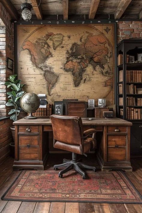 Loft Office Design, Retro Home Office, Chic Office Decor, Home Library Rooms, Minimalist Home Office, Library Room, Inspire Me Home Decor, French Revolution, Home Office Setup