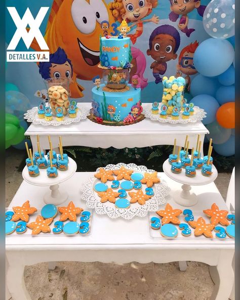 1sr Birthday, Bubble Guppies Birthday Party Ideas, Bubble Guppies Cake, Oreo Treats, 15th Birthday Party Ideas, Bubble Guppies Birthday Party, Baby Birthday Party Theme, Bubble Guppies Party, Bubble Guppies Birthday