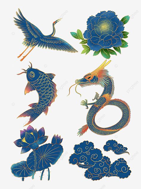 Chinese Art Style, Blue Chinese Dragon, Chinese Art Design, Chinese Vector, Chinese Decorations, Chinese Style Illustration, Chinese Zodiac Dragon, Chinese Graphic, Chinese Folk Art