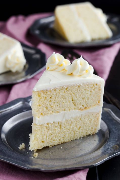 Incredibly tender and moist Basic Vanilla Cake Recipe. Vanilla Cake From Scratch, Basic Vanilla Cake Recipe, Easy Vanilla Cake, Homemade Vanilla Cake, Easy Vanilla Cake Recipe, Cake Recipes From Scratch, Vanilla Cake Recipe, Recipe From Scratch, Homemade Vanilla