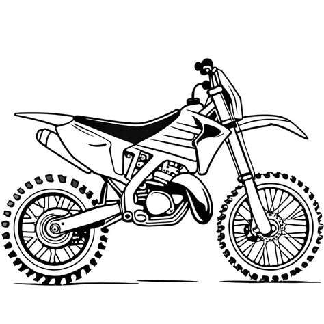 Bike Coloring Page, Bro Tattoos, Dirt Bike, Side View, Motocross, Coloring Page, Line Art, Coloring Pages, Bike