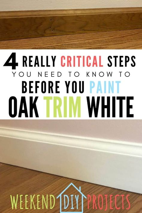 When we moved into our house, I was overwhelmed by how much oak wood was in the house. The floors, trim, windows, doors, stairs were all oak. The cabinets in the kitchen and every bathroom cabinet was oak. Here is everything I learned after painting over 2200 square feet of trim white and the absolute best how to guide on painting oak trim white. How to pain oak trim white. How to paint wood trim white like a pro. Without sanding. Without taping. Without brush marks. DIY painting Wood To White Trim, Trim For Hardwood Floors, Painting Trim And Doors White, How To Mix Wood And White Trim, White Trim Oak Windows, Painting Dark Wood Trim White, How To Paint Over Stained Wood Trim, Oak Cabinets With White Trim, Painting Dark Trim White