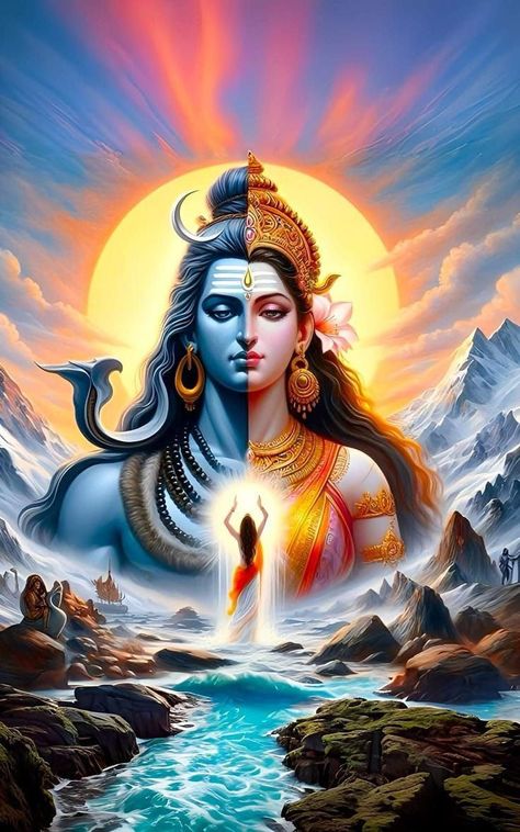 Hindu God And Goddess Images, Shivaparvathi Images, Shivparvati Images, Teddy Pictures, Shiv Shakti, God Artwork, Pictures Of Shiva, Happy Navratri Images, Indian Art Gallery