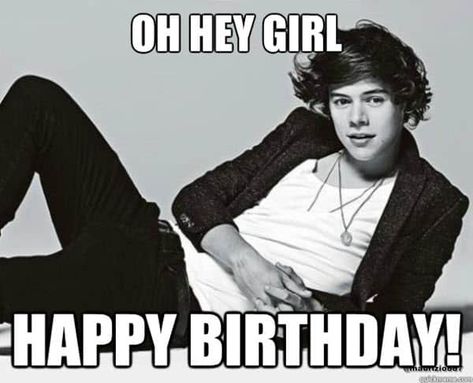 25 Best Memes For The Birthday Girl - SayingImages.com Harry Styles Happy Birthday, Harry Styles Happy, Hey Girl Happy Birthday, Birthday Girl Meme, Happy Birthday Harry, Harry Styles Birthday, Gambar One Direction, Harry Styles Memes, Harry Styles Funny