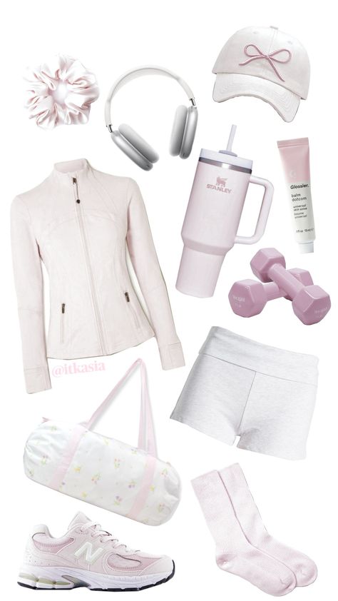 coquette girl goes to the gym! #selfcareaesthetic #pilatesprincess #wishlist #coquette #coquettegirl #cleangirl #cleangirlaesthetic #falloutfit #outfitinspo #pinkaesthetic #fallinspo #gymoutfit Coquette Athletic Outfit, Coquette Workout Outfit, Pink Gym Aesthetic, Wishlist Coquette, Clean Coquette, Cute Running Outfit, Pink Coquette Aesthetic, Running Outfit, Teen Fame Dr