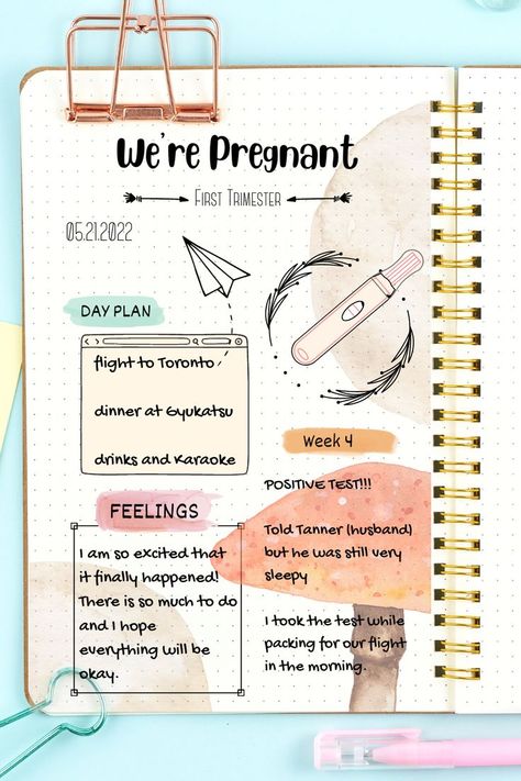 bullet journal ideas Pregnancy Bullet Journal, Scrapbook Baby Book Ideas, Pregnancy Journal Printable, Baby Journal Book, Pregnancy Care Package, Bullet Journal Templates, Pregnancy Scrapbook, Baby Tracker, Pregnancy Tracker