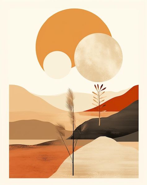 Landscape Desert, Posters Modern, Art Banner, Modern Background, Boho Painting, Graphic Poster Art, Art Gallery Wallpaper, Arabic Calligraphy Art, Sun And Stars