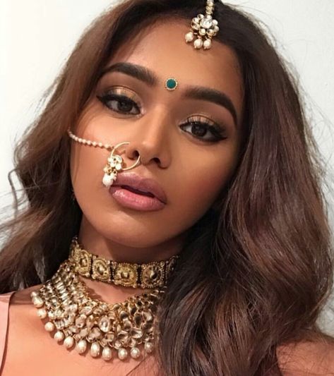 Pinterest  • @KrutiChevli Indian Bridal Nose Ring Wedding, Indian Wedding Nose Ring, Indian Bridal Nose Ring, Indian Bridal Reception Outfit, Desi Makeup Looks, Wedding Makeup Indian, Bridal Reception Outfit, Indian Girl Makeup, Indian Wedding Guest Makeup