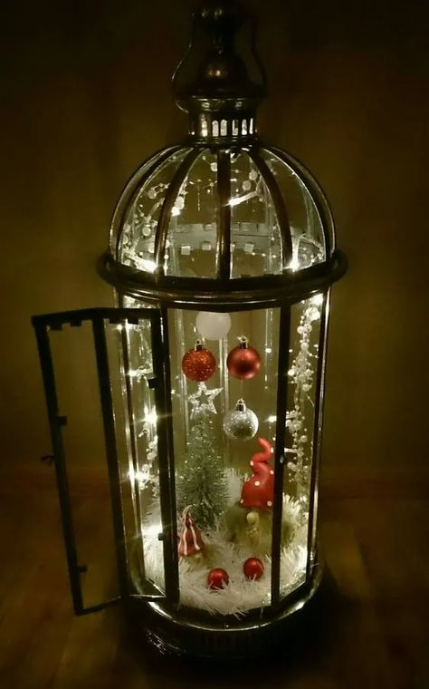 100+ Stunning DIY Christmas Lantern Decor Ideas to Welcome the Magic of the Season - HubPages Christmas Lanterns Decorated, Christmas Lantern Decor Ideas, Christmas Lantern Ideas, Diy Christmas Lantern, Xmas Lanterns, Lantern Christmas Decor, Lantern Christmas, Lantern Ideas, Front Porch Christmas Decor Ideas