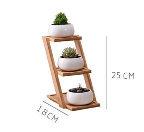 Café Design, Bamboo Planter, Bamboo Shelf, Succulent Garden Diy, Wooden Plant Stands, Flower Pot Holder, Minimalist White, Planter Stand, Ceramic Plant Pots