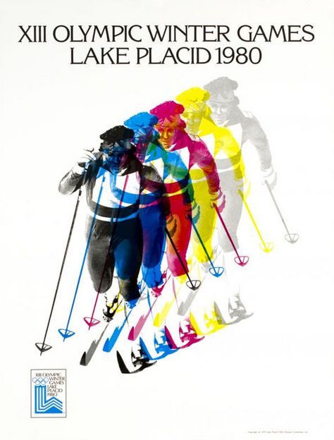 Poster, Winter Olympics, 1980, Lake Placid, New York. Lake Placid Olympics, Ski Card, Olympics Graphics, Travel Favorites, Volleyball Posters, Sky Poster, Xc Ski, Ski Vintage, Adirondack Park